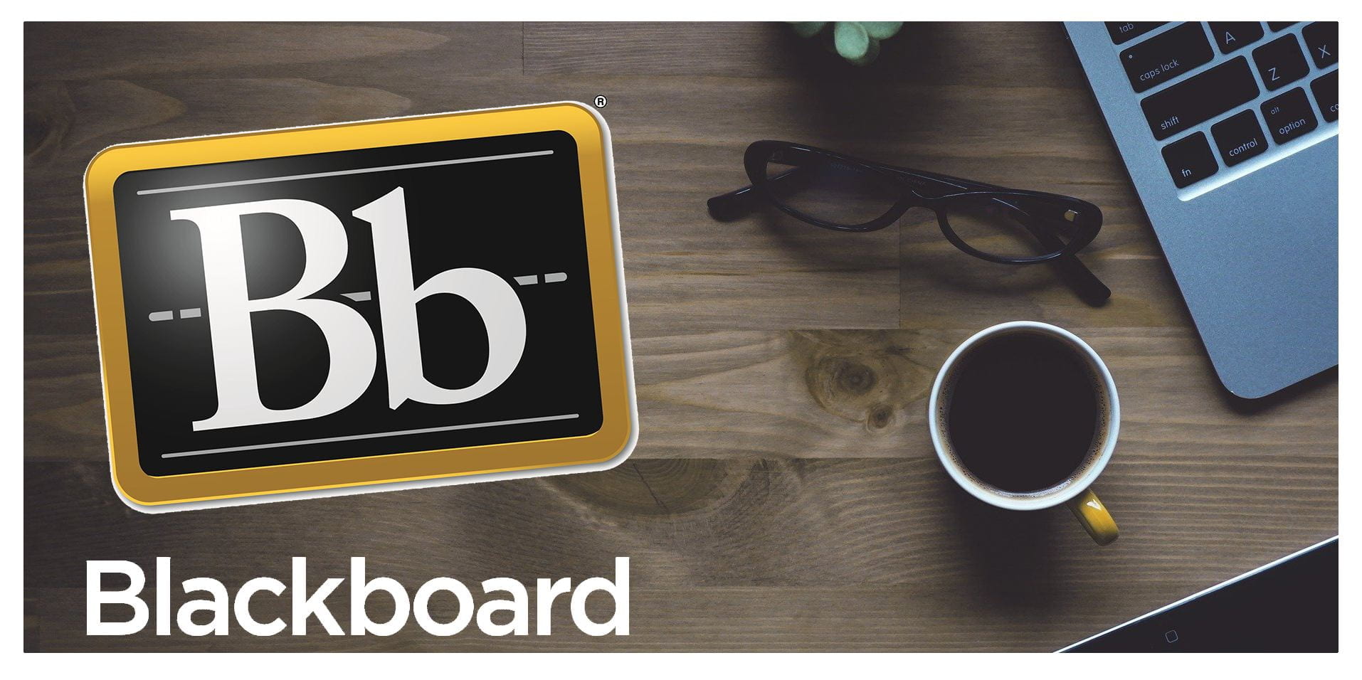 Laptop and Blackboard logo.