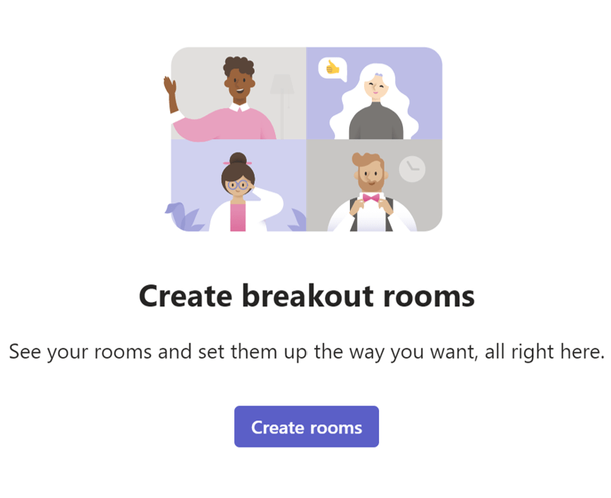 Screenshot of create room option before the meeting.