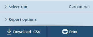 You can download your report as a CSV file for opening in Excel by clicking the 'Download .CSV file' button.
