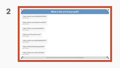 An example slide showing a Poll Everywhere question.