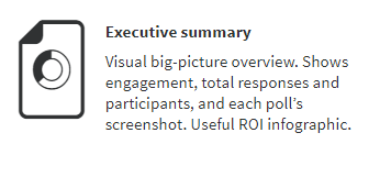 A screenshot showing the Executive Summary report, the visual big-picture overview that we most recommend you choose for your first report.