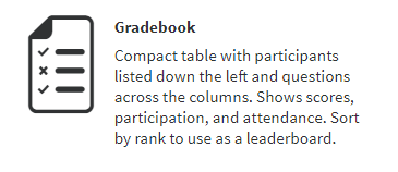 In this example we will create a Gradebook report, and you can choose this option to generate the report.