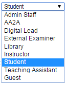 A screenshot showing the various roles you can apply to a user when you enrol them on the site.
