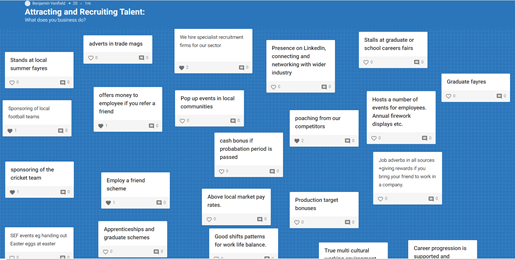 Screenshot of students answers via padlet