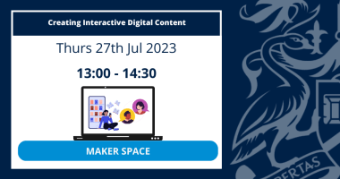Image text: Creating Interactive Digital Content. More information about this course can be found on this page.