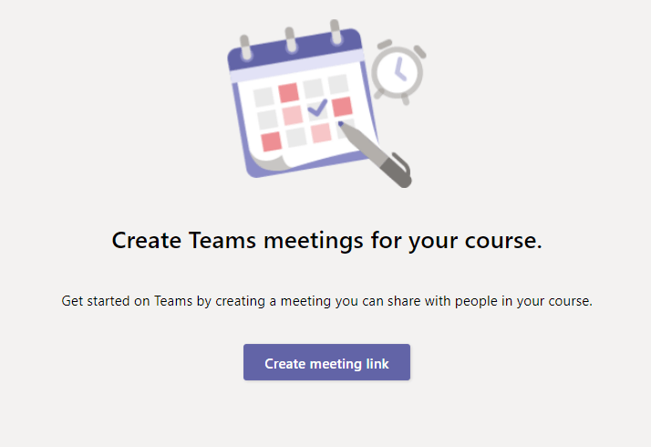 The image is a screenshot of a blue button that has a label of 'Create Meeting Link'.