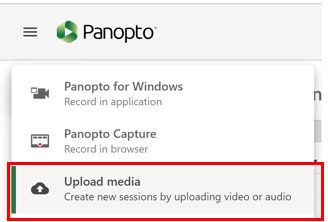 Screenshot of option after clicking create sign. with option to 'upload media' highlighted in red box.