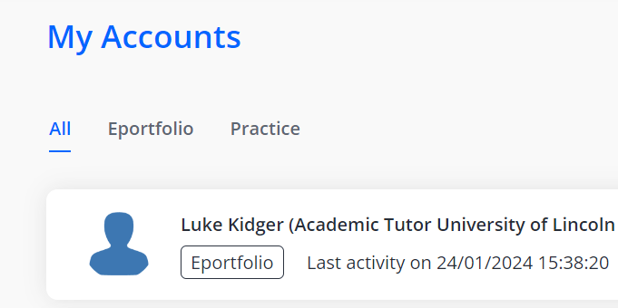 The My Accounts page in One File shows a Tutor Account.